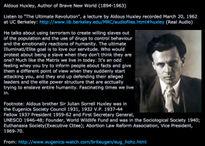 HUXLEY: SOPHIST, PROPAGANDIST & EUGENICIST.
