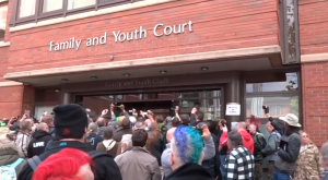 MAY DAY 2015, NOTTINGHAM COURT:  CAMERAS ARE THE NEW PITCHFORKS.