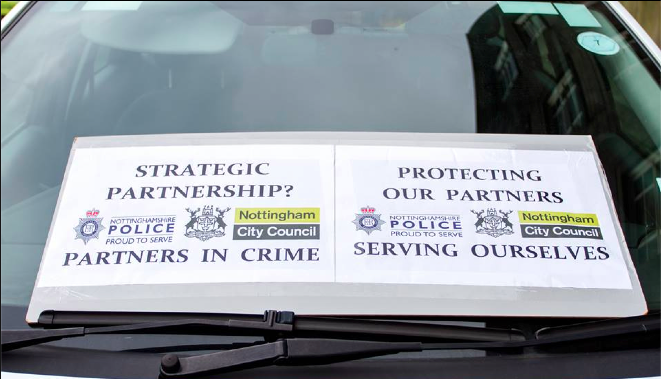 NOTTINGHAM COUNCIL & NOTTS POLICE: CO-CONSPIRATORS TO A ROBBERY.