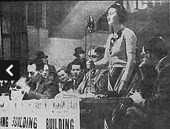 INDOMITABLE: ELSY BORDERS SPEAKING TO STRIKING MORTGAGORS.